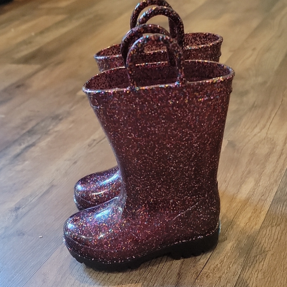 Glittery Kids Rain Boots